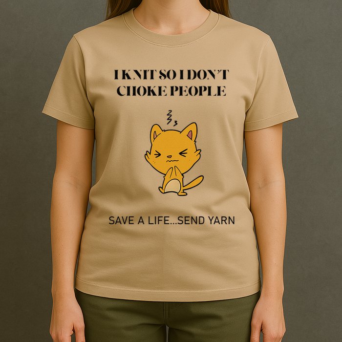 Cat I Knit So I Don’T Save A Life Send Yarn T-Shirt