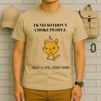 Cat I Knit So I Don’T Save A Life Send Yarn T-Shirt