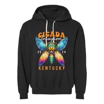 Cicada Invasion Kentucky 2024 Insect Broods Xix And Xiii Garment-Dyed Fleece Hoodie