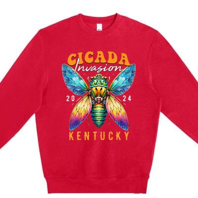 Cicada Invasion Kentucky 2024 Insect Broods Xix And Xiii Premium Crewneck Sweatshirt