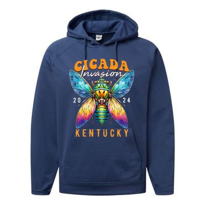 Cicada Invasion Kentucky 2024 Insect Broods Xix And Xiii Performance Fleece Hoodie