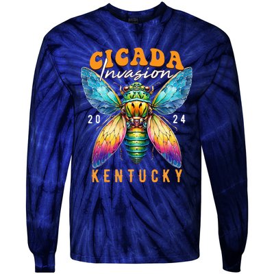 Cicada Invasion Kentucky 2024 Insect Broods Xix And Xiii Tie-Dye Long Sleeve Shirt