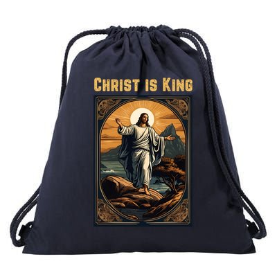 Christ is King Christian Easter Drawstring Bag