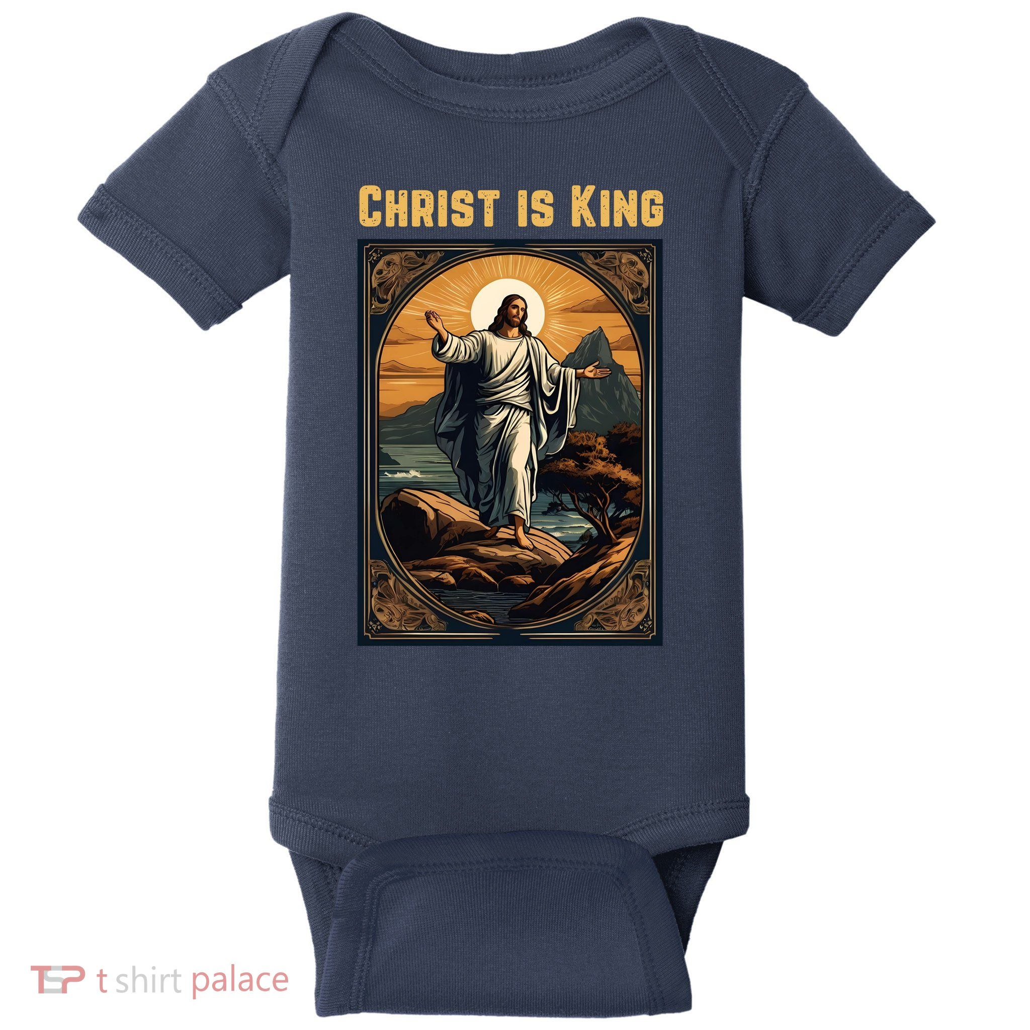Christ is King Christian Easter Baby Bodysuit