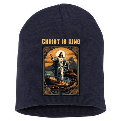Christ is King Christian Easter Short Acrylic Beanie