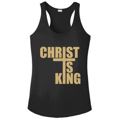 CHRIST IS KING JESUS IS KING Ladies PosiCharge Competitor Racerback Tank