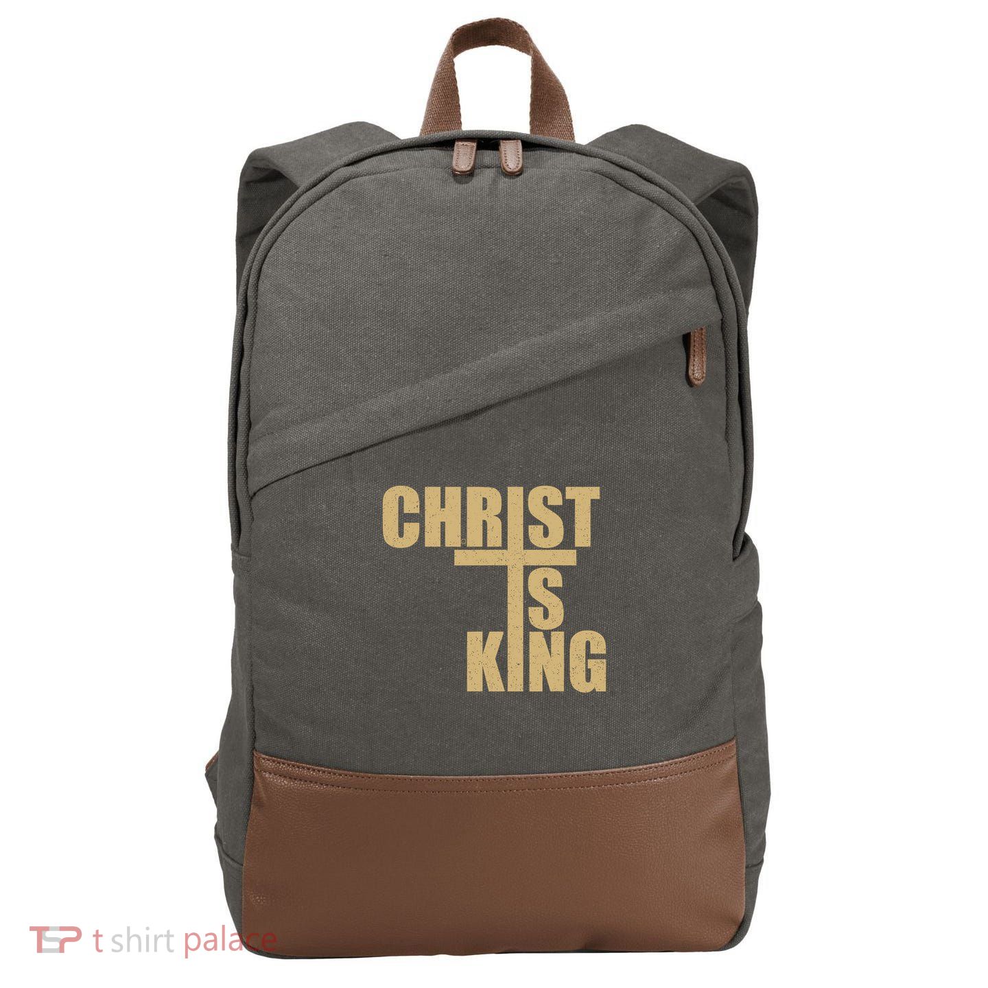 CHRIST IS KING JESUS IS KING Cotton Canvas Backpack