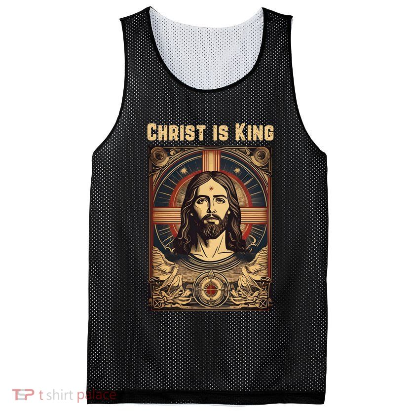 Christ is King Christian Easter Mesh Reversible Basketball Jersey Tank