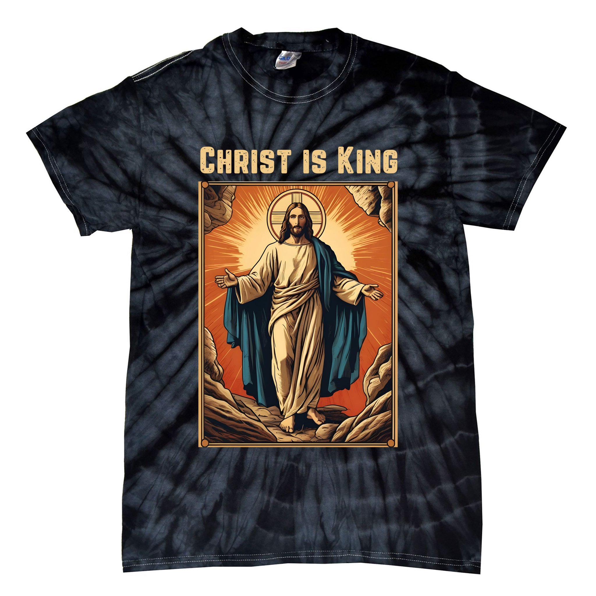 Christ is King Christian Easter Tie-Dye T-Shirt
