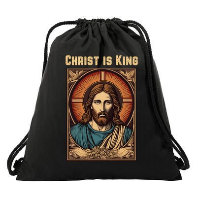 Christ is King Christian Easter Drawstring Bag