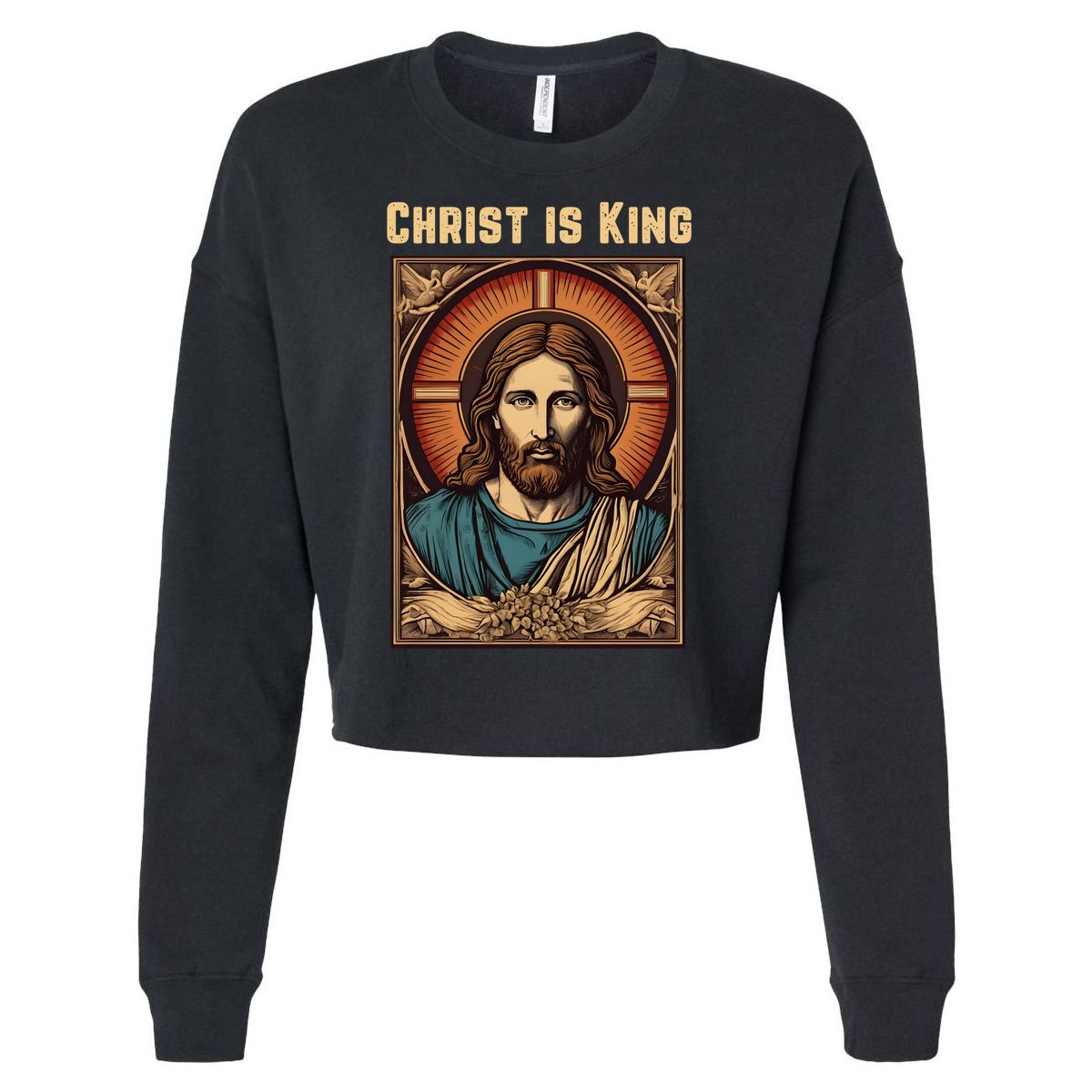 Christ is King Christian Easter Cropped Pullover Crew