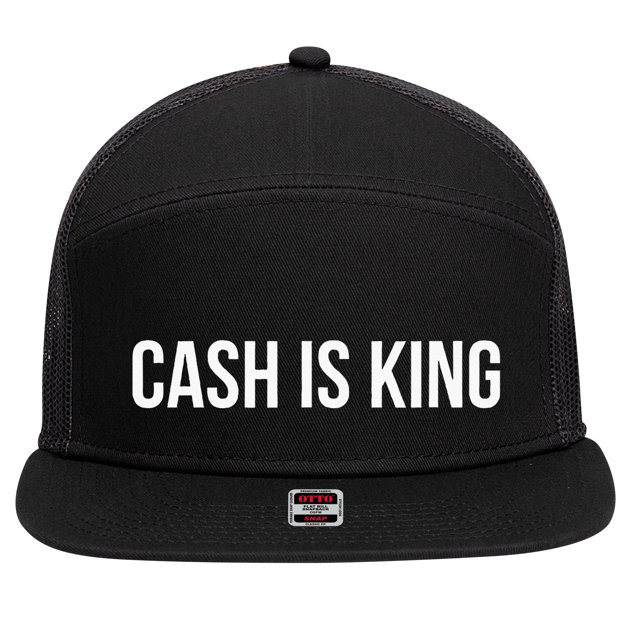 Cash Is King 7 Panel Mesh Trucker Snapback Hat