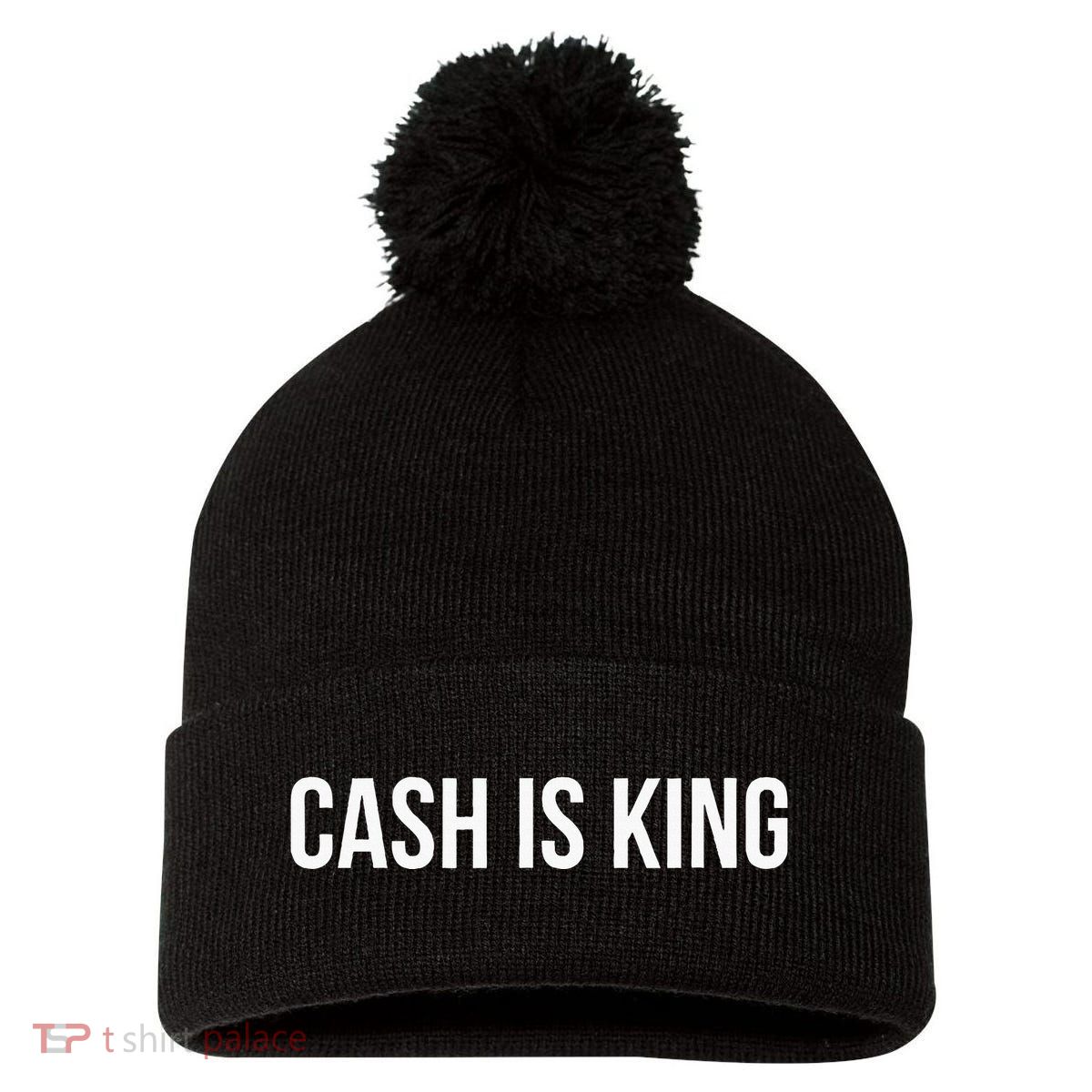 Cash Is King Pom Pom 12in Knit Beanie