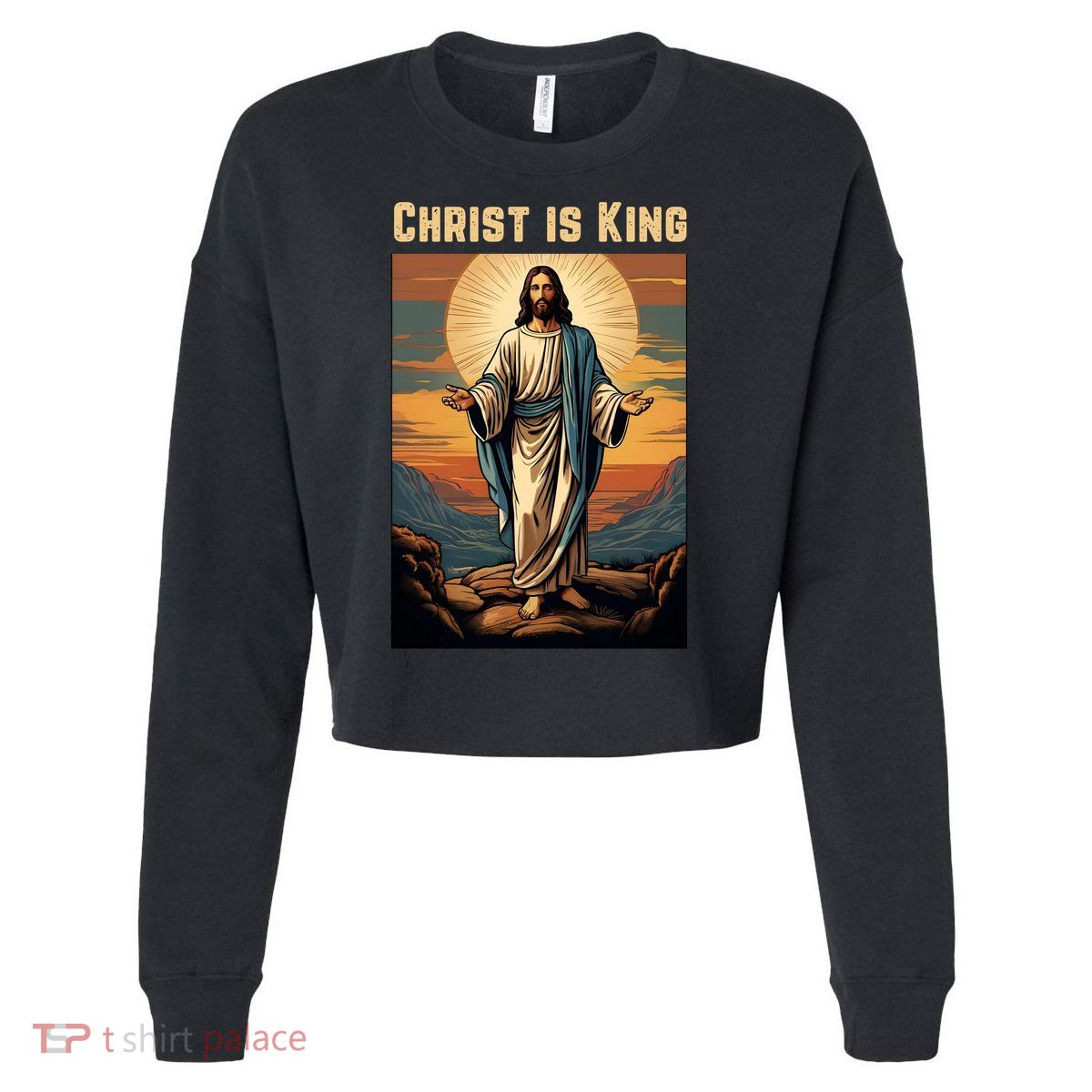 Christ is King Christian Easter Cropped Pullover Crew