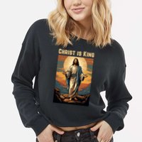 Christ is King Christian Easter Cropped Pullover Crew