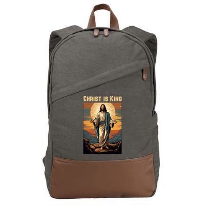 Christ is King Christian Easter Cotton Canvas Backpack