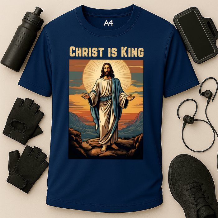Christ is King Christian Easter Cooling Performance Crew T-Shirt