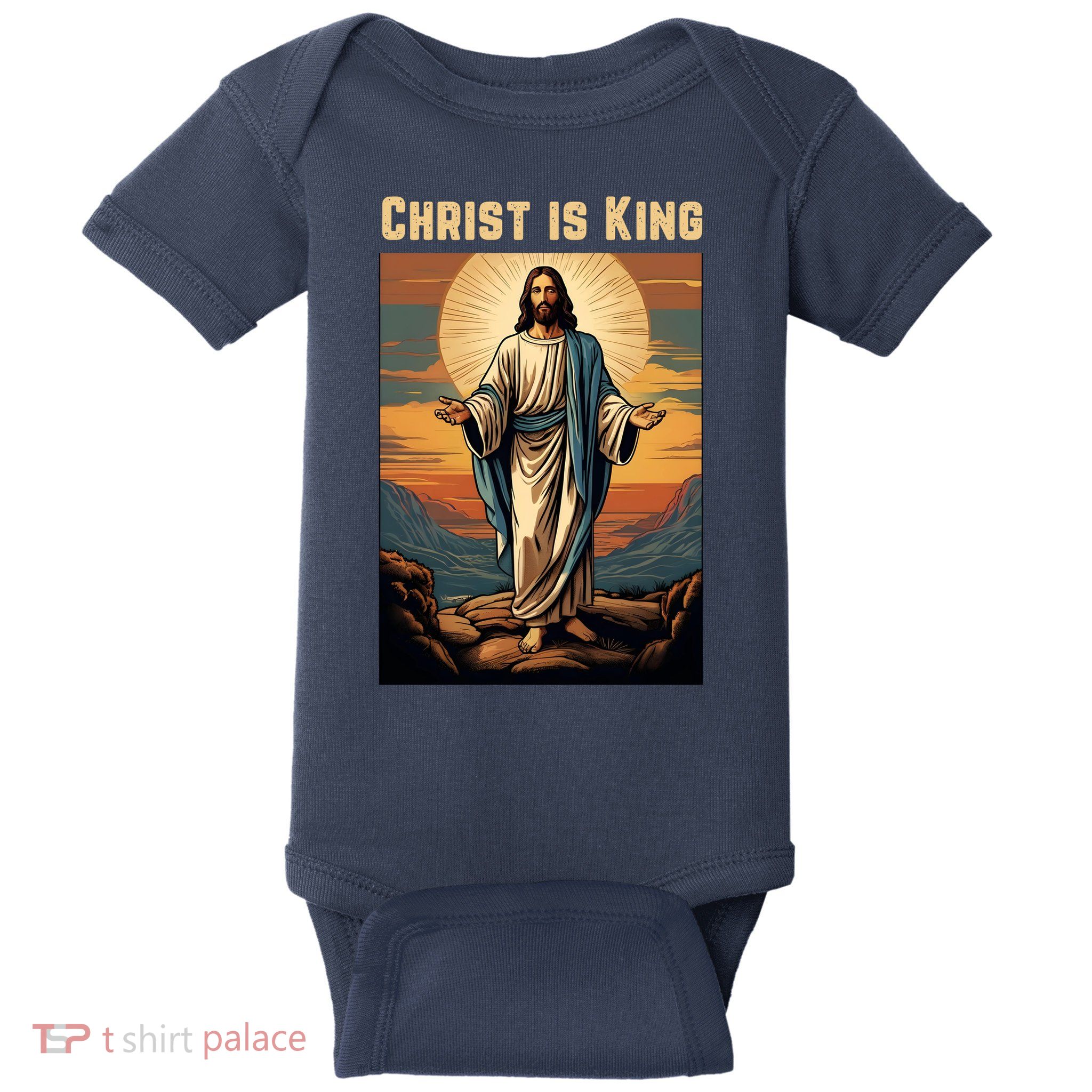 Christ is King Christian Easter Baby Bodysuit