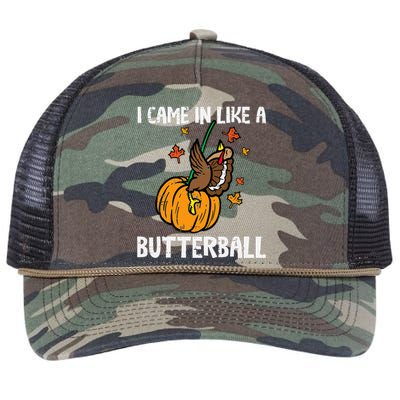 Came In Like A Butterball Funny Thanksgiving Retro Rope Trucker Hat Cap