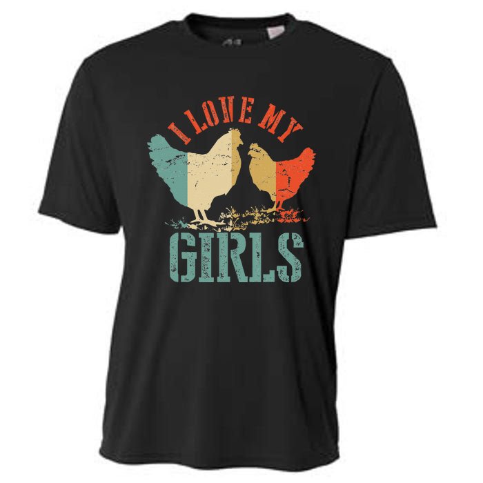 Chicken I Love My Vintage Poultry Farmer Gift Cooling Performance Crew T-Shirt