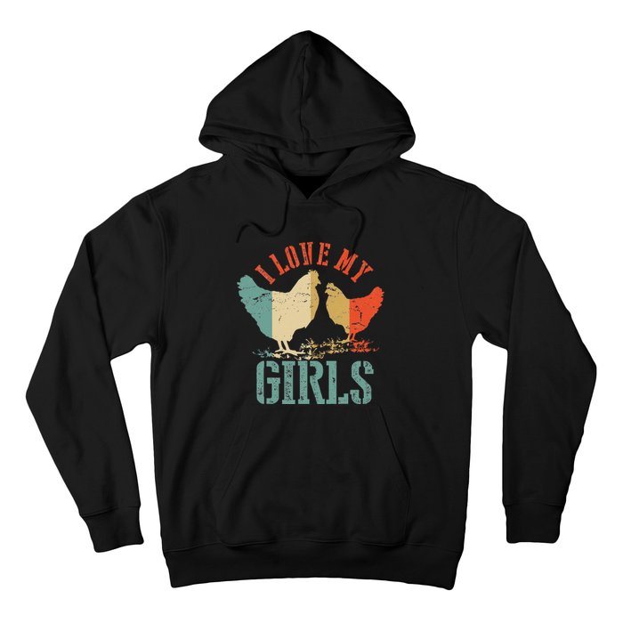 Chicken I Love My Vintage Poultry Farmer Gift Hoodie