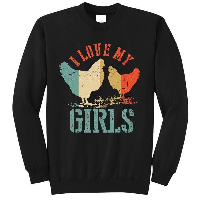 Chicken I Love My Vintage Poultry Farmer Gift Sweatshirt