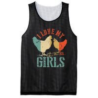 Chicken I Love My Vintage Poultry Farmer Gift Mesh Reversible Basketball Jersey Tank