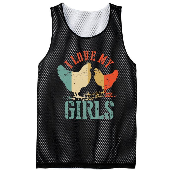 Chicken I Love My Vintage Poultry Farmer Gift Mesh Reversible Basketball Jersey Tank