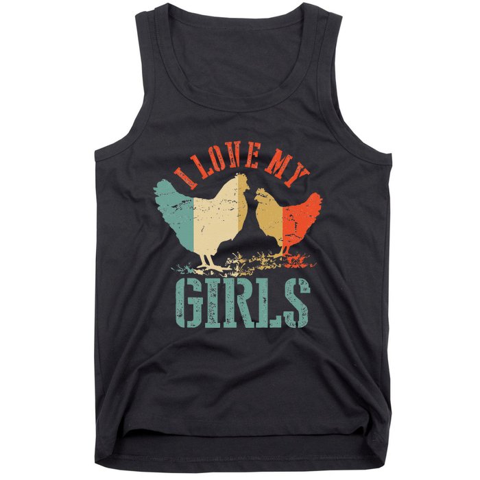 Chicken I Love My Vintage Poultry Farmer Gift Tank Top