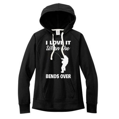 Cute I Love It When She Bends Over Novelty Fishing Women's Fleece Hoodie