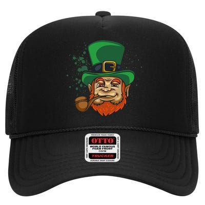 Cool Irish Leprechaun Ireland Irish Proud St Patrick Day High Crown Mesh Back Trucker Hat