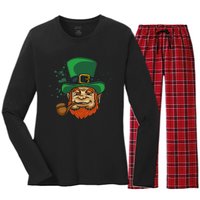 Cool Irish Leprechaun Ireland Irish Proud St Patrick Day Women's Long Sleeve Flannel Pajama Set 