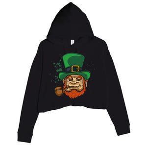 Cool Irish Leprechaun Ireland Irish Proud St Patrick Day Crop Fleece Hoodie