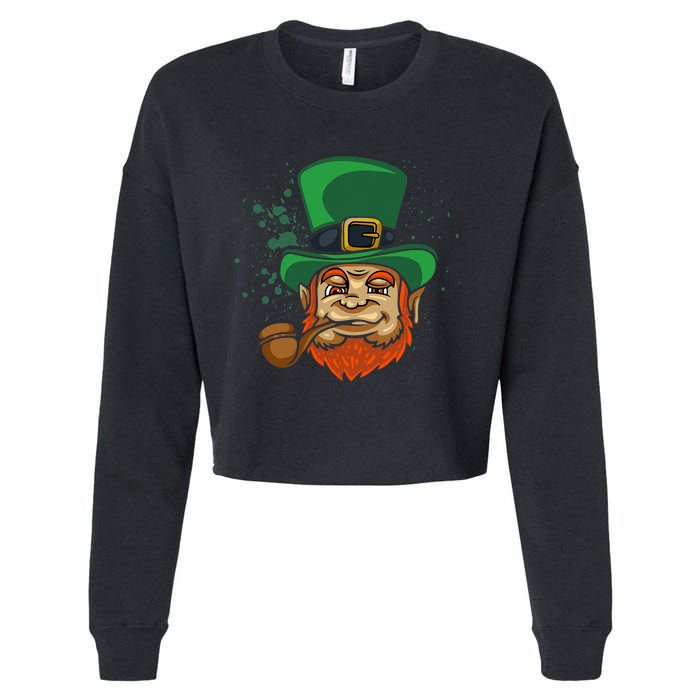 Cool Irish Leprechaun Ireland Irish Proud St Patrick Day Cropped Pullover Crew