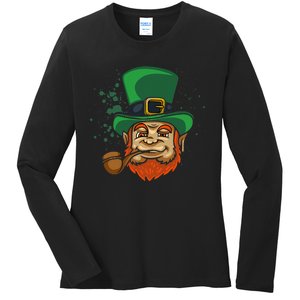 Cool Irish Leprechaun Ireland Irish Proud St Patrick Day Ladies Long Sleeve Shirt