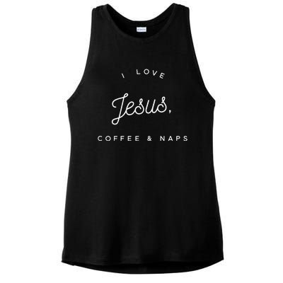 Christian I Love Jesus Coffee & Naps Ladies PosiCharge Tri-Blend Wicking Tank