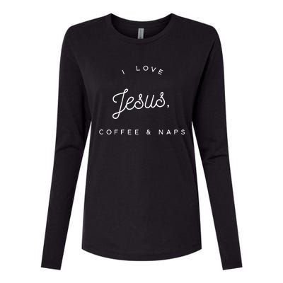 Christian I Love Jesus Coffee & Naps Womens Cotton Relaxed Long Sleeve T-Shirt