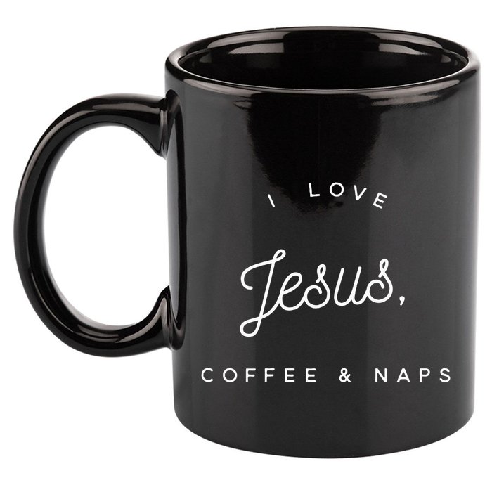Christian I Love Jesus Coffee & Naps 11oz C Handle Ceramic Mug