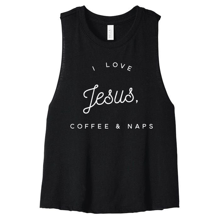 Christian I Love Jesus Coffee & Naps Women's Racerback Cropped Tank