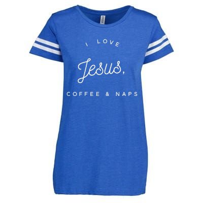 Christian I Love Jesus Coffee & Naps Enza Ladies Jersey Football T-Shirt