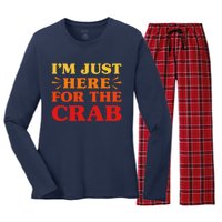 Crab I Love Crab Funny Food Lover Women's Long Sleeve Flannel Pajama Set 