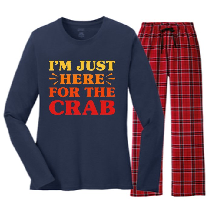 Crab I Love Crab Funny Food Lover Women's Long Sleeve Flannel Pajama Set 