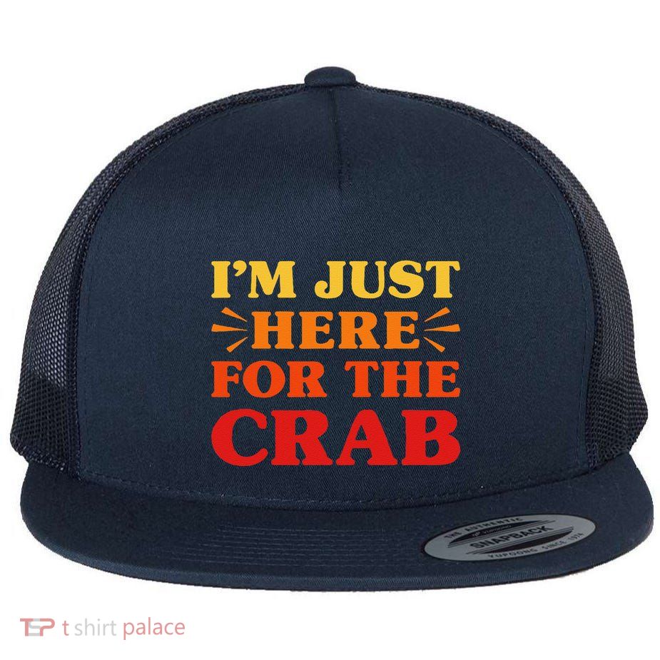 Crab I Love Crab Funny Food Lover Flat Bill Trucker Hat