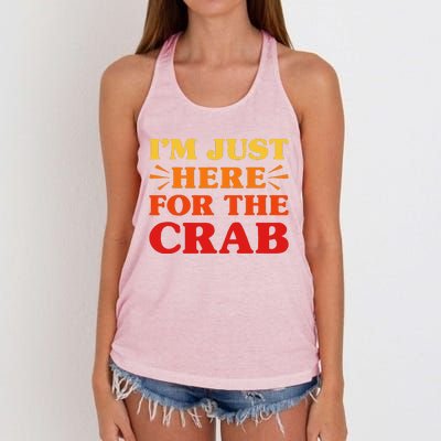 Crab I Love Crab Funny Food Lover Women's Knotted Racerback Tank