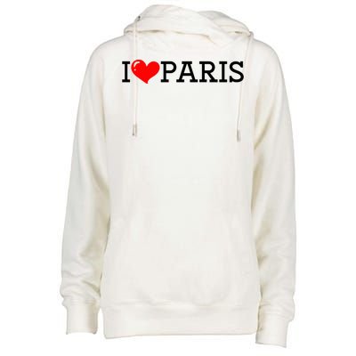 Cool I Love Paris Womens Funnel Neck Pullover Hood