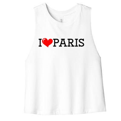 Cool I Love Paris Women's Racerback Cropped Tank