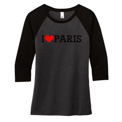 Cool I Love Paris Women's Tri-Blend 3/4-Sleeve Raglan Shirt