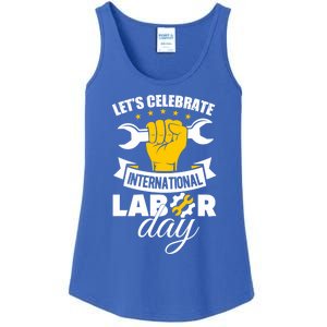 Celebrate International Labor Day Happy Union Worker Gift Ladies Essential Tank