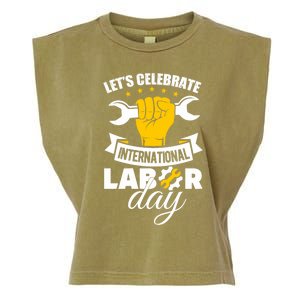 Celebrate International Labor Day Happy Union Worker Gift Garment-Dyed Women's Muscle Tee