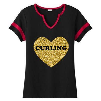 Curling I Love Curling Gift Ladies Halftime Notch Neck Tee